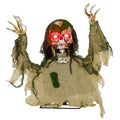 Halloween Animated Skeleton With Glowing LED Eyes, Animatronic Halloween Decorations, Battery Operated